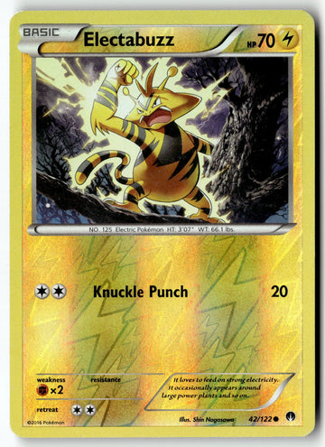Pokemon Card Electabuzz LP XY - BREAKpoint Reverse Holo Common 42/122