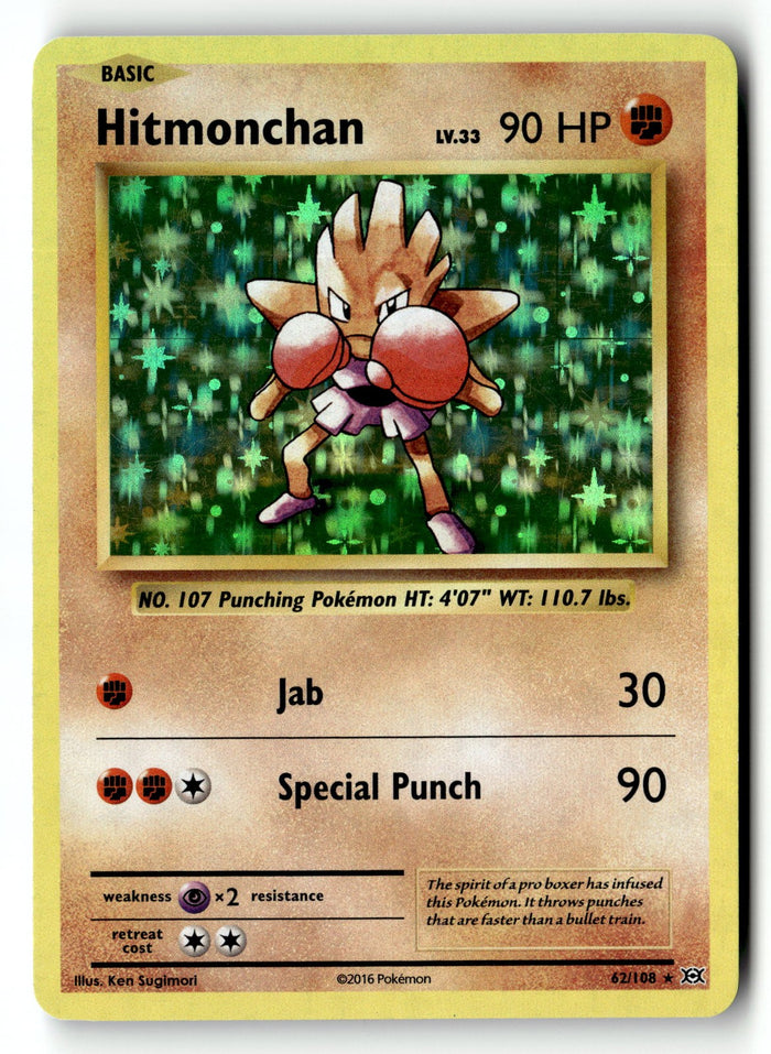 Pokemon Card Hitmonchan LP XY - Evolutions Holo Rare 62/108