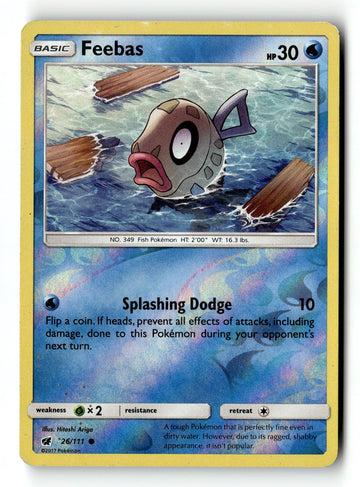 Pokemon Card Feebas LP SM - Crimson Invasion Reverse Holo Common 26/111