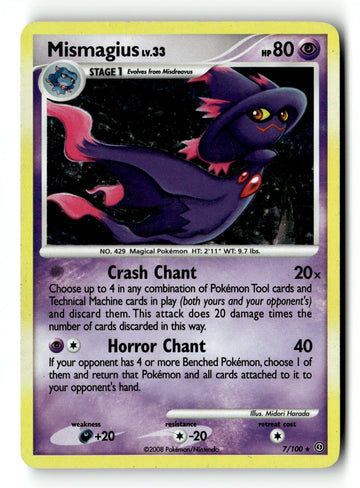 Pokemon Card Mismagius Holo LP Stormfront 7/100