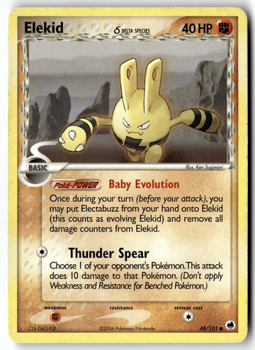Pokemon Card Elekid (Delta Species) LP Dragon Frontiers Common 48/101