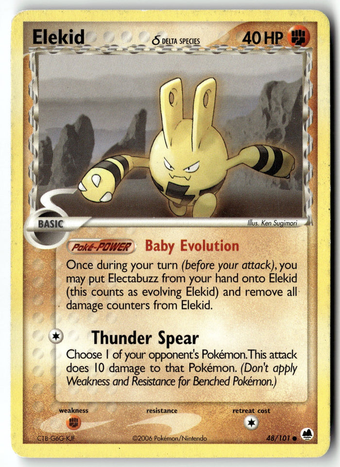 Pokemon Card Elekid (Delta Species) LP Dragon Frontiers Common 48/101
