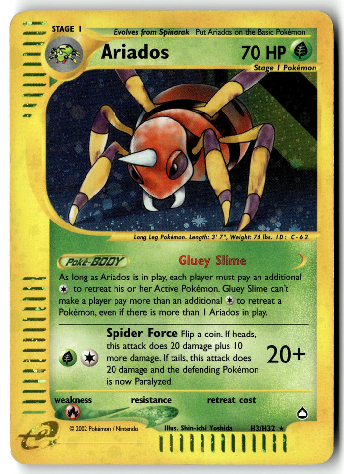 Pokemon Card Ariados (H3) LP Aquapolis Holo Rare H03/H32