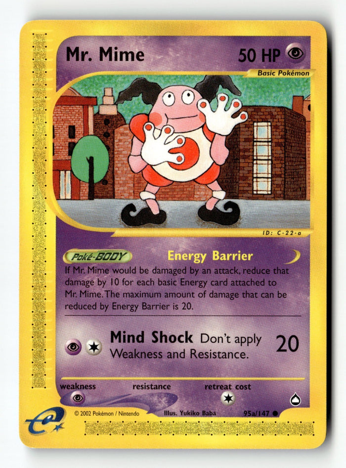 Pokemon Card Mr. Mime (95a) LP Aquapolis 95a/147