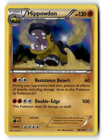 Pokemon Card Hippowdon LP XY - Primal Clash Holo Rare 88/160