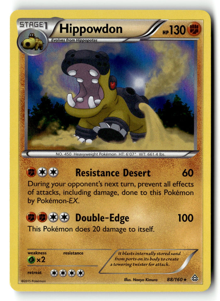 Pokemon Card Hippowdon LP XY - Primal Clash Holo Rare 88/160
