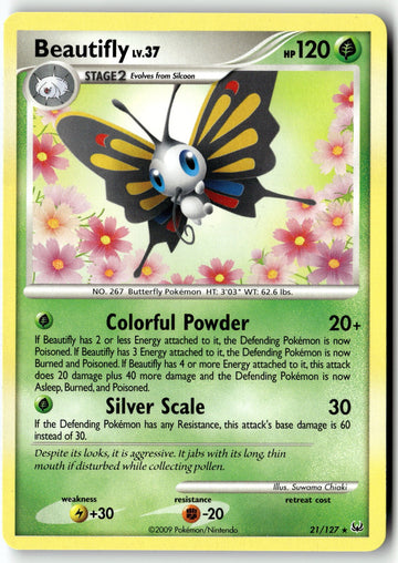 Pokemon Card Beautifly LP Platinum Rare 21/127