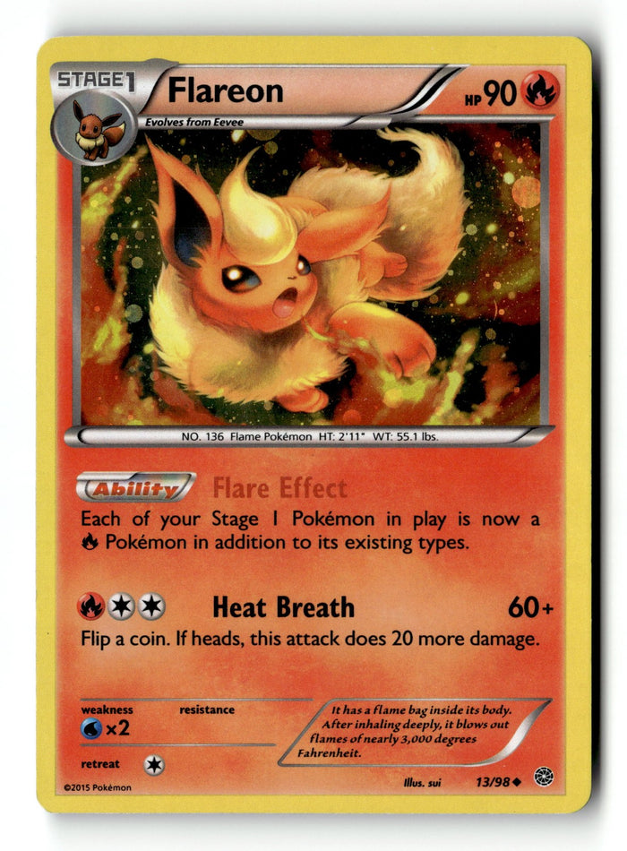 Pokemon Card Flareon - 13/98 Cosmo Holo LP Ancient Origins 013/098
