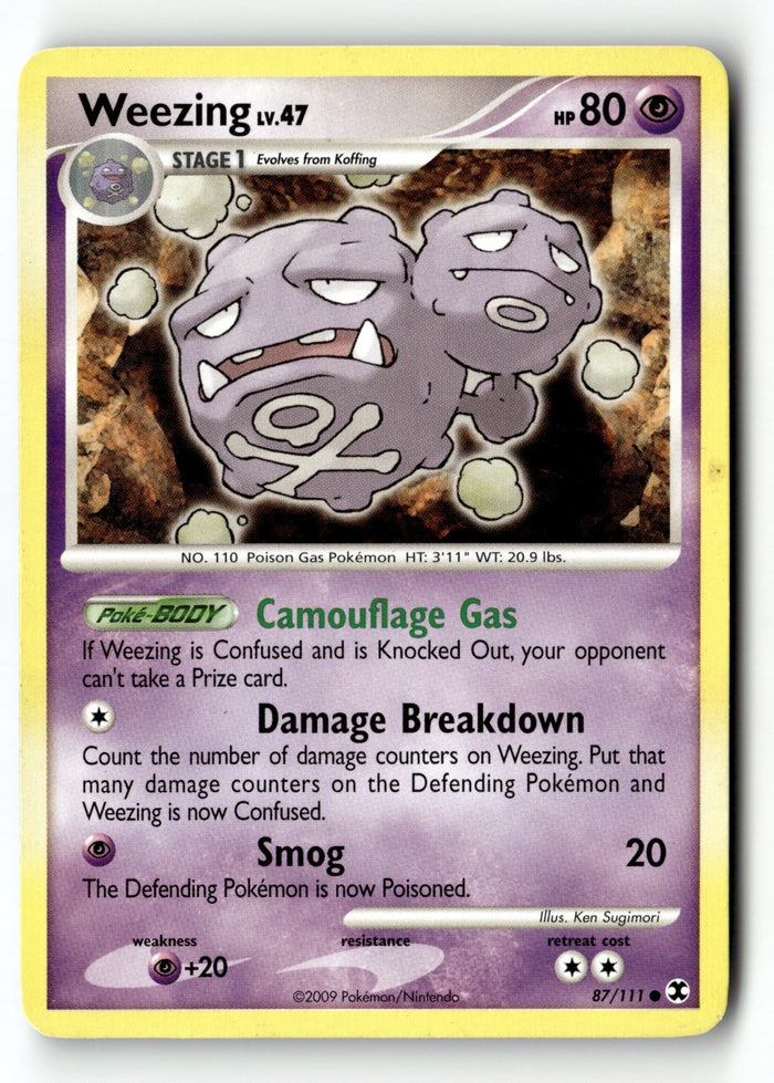 Pokemon Card Weezing LP Rising Rivals 87/111