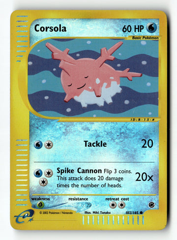 Pokemon Card Corsola LP Expedition Reverse Holo Common 102/165