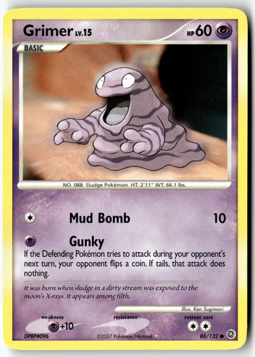 Pokemon Card Grimer LP Secret Wonders Common 88/132