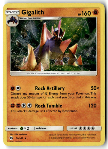 Pokemon Card Gigalith - 71/149 (Cosmos Holo) LP Blister Exclusives Promo 071/149