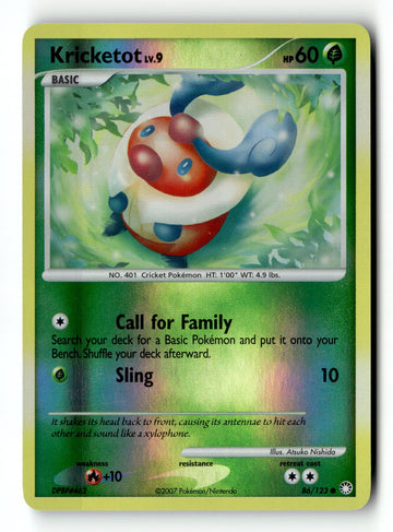 Pokemon Card Kricketot LP Mysterious Treasures Reverse Holo Common 86/123