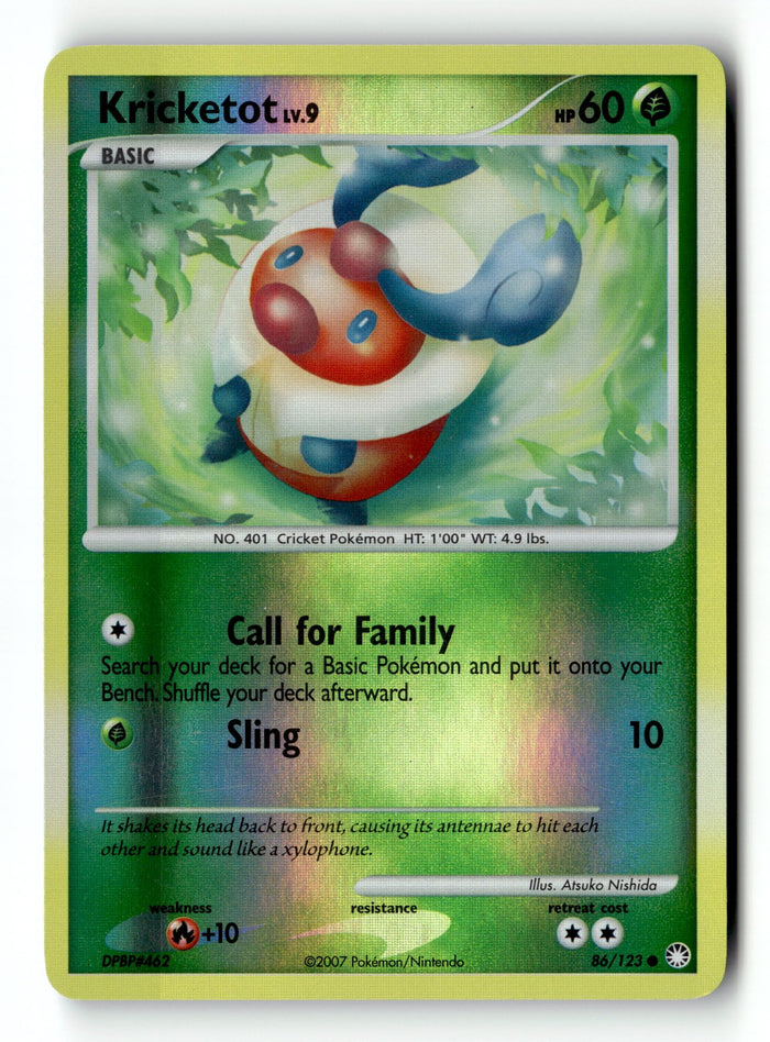 Pokemon Card Kricketot LP Mysterious Treasures Reverse Holo Common 86/123