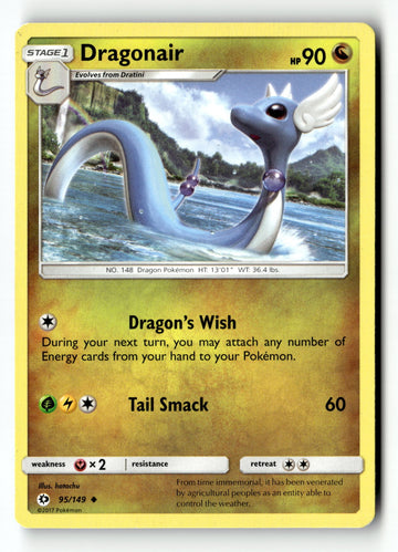 Pokemon Card Dragonair LP SM Base Set Uncommon 95/149