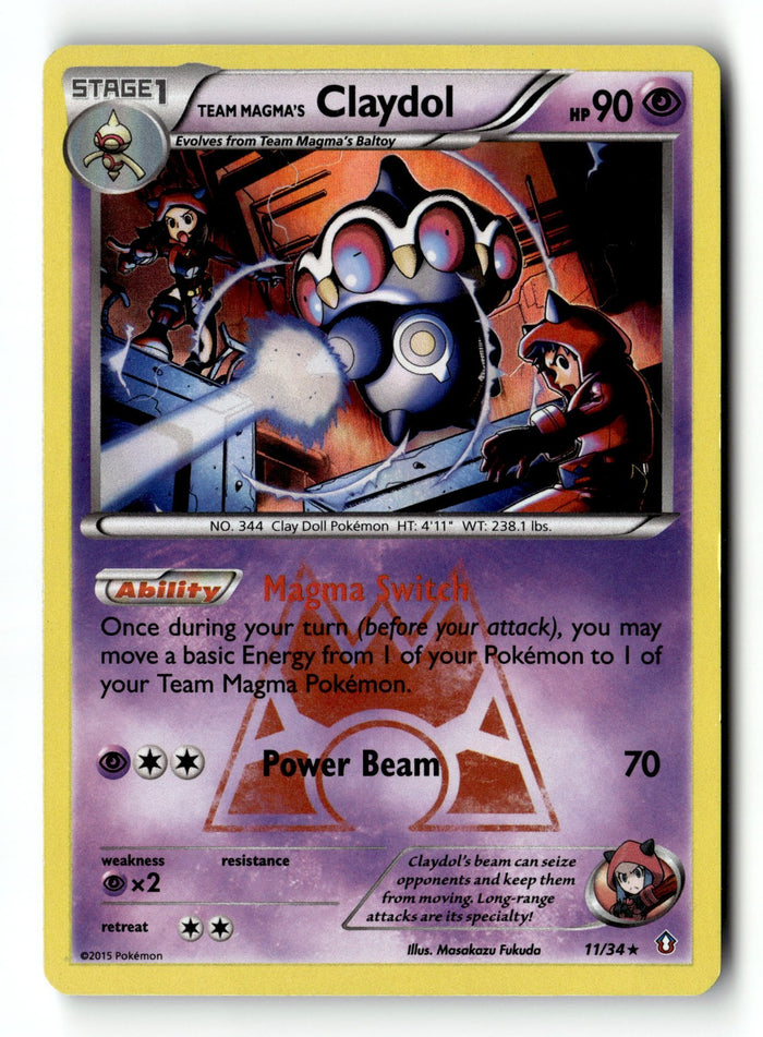 Pokemon Card Team Magma's Claydol LP Double Crisis Holo Rare 11/34