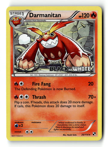 Pokemon Card Darmanitan - (Prerelease) LP Black and White Promos Promo 25/114