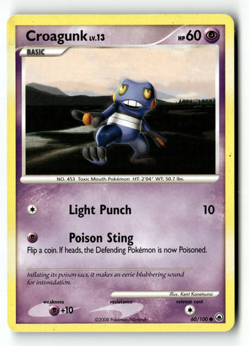 Pokemon Card Croagunk LP Majestic Dawn Common 60/100