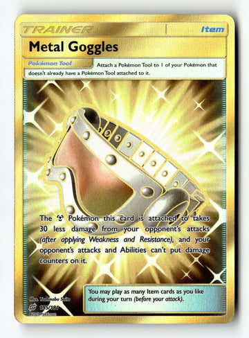 Pokemon Card Metal Goggles (Secret) Holo LP SM - Team Up 195/181