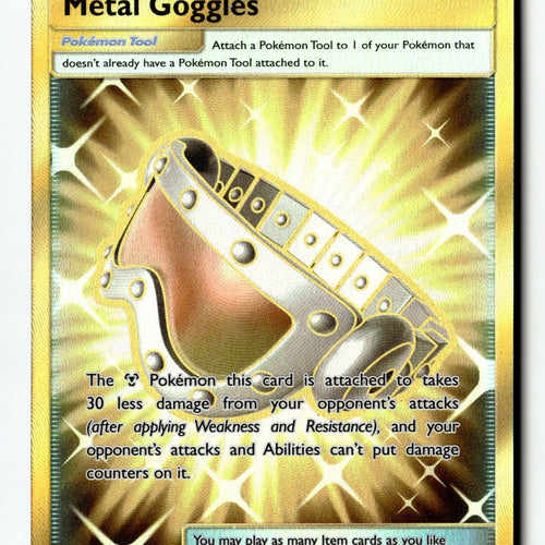Pokemon Card Metal Goggles (Secret) Holo LP SM - Team Up 195/181