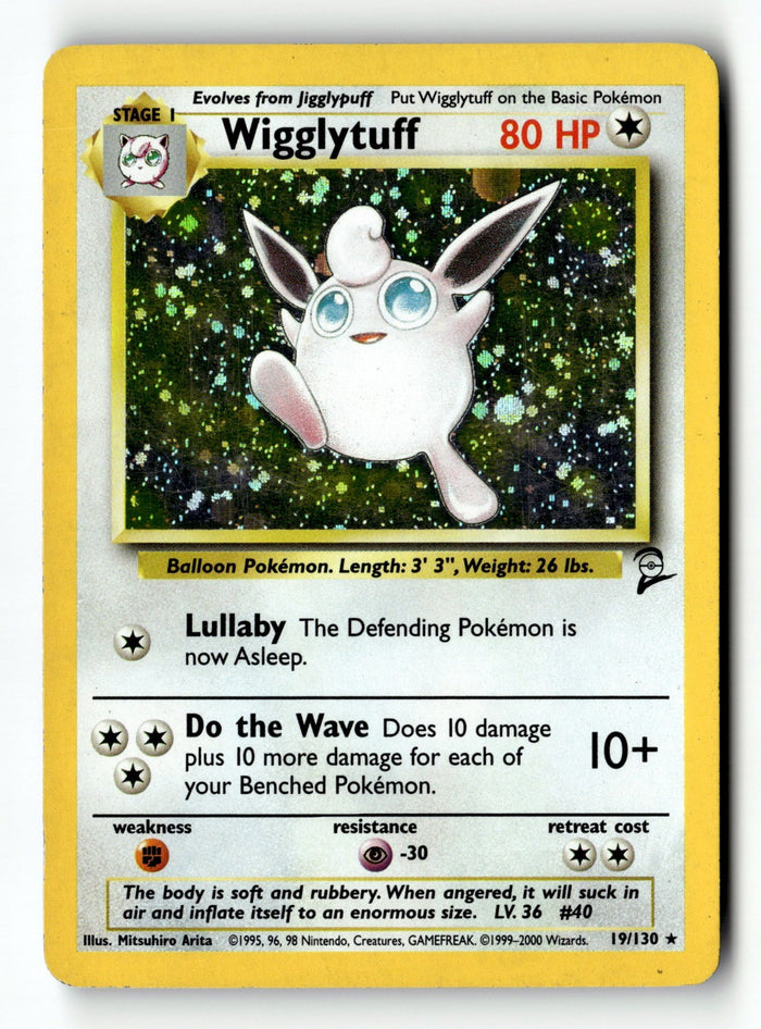 Pokemon Card Wigglytuff Holo LP Base Set 2 019/130