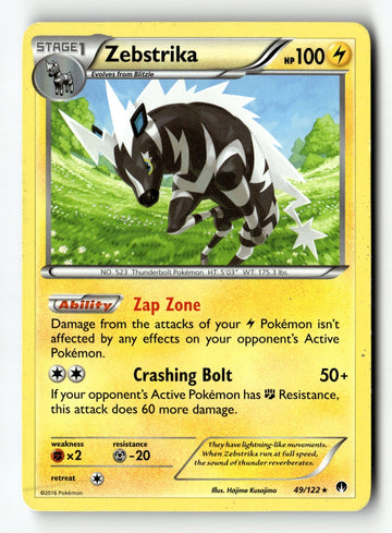 Pokemon Card Zebstrika LP XY - BREAKpoint 49/122