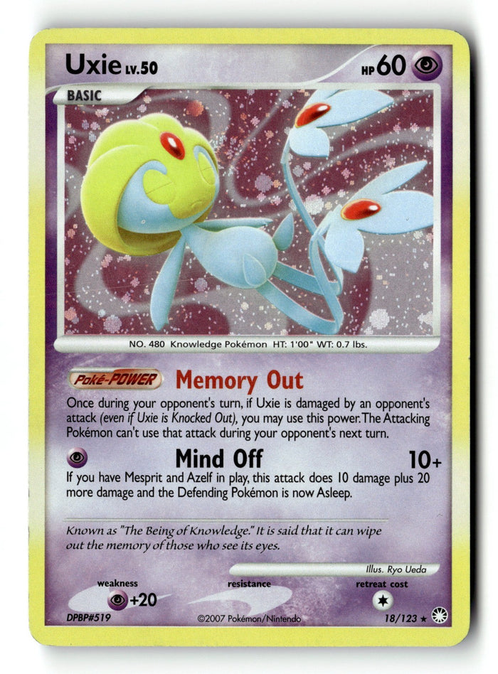 Pokemon Card Uxie Holo LP Mysterious Treasures 18/123