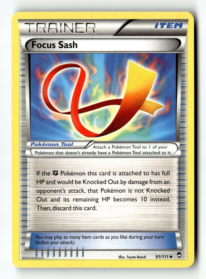 Pokemon Card Focus Sash LP XY - Furious Fists Uncommon 91/111