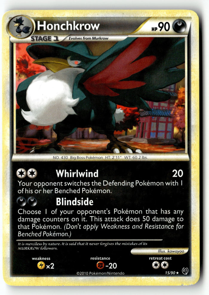 Pokemon Card Honchkrow (15) LP Undaunted Rare 15/90