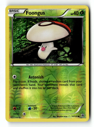 Pokemon Card Foongus LP Plasma Storm Reverse Holo Common 12/135