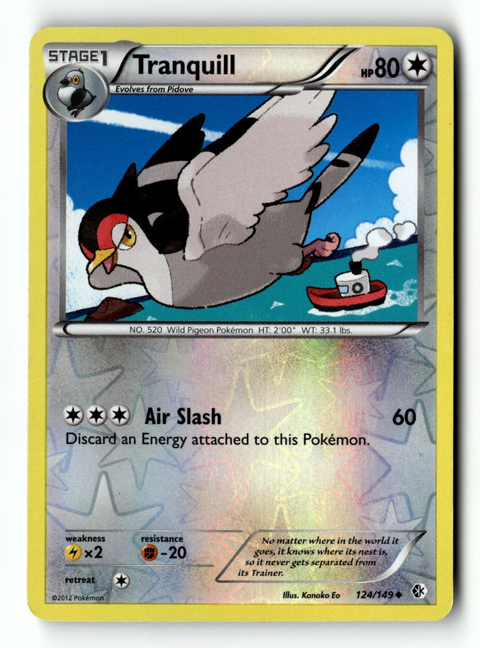 Pokemon Card Tranquill Reverse Holo LP Boundaries Crossed 124/149
