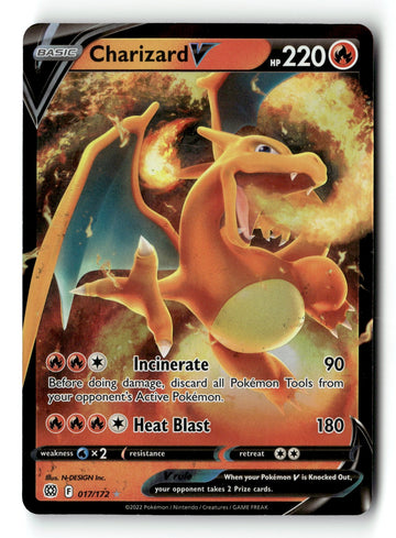 Pokemon Card Charizard V LP SWSH09: Brilliant Stars Ultra Rare 017/172