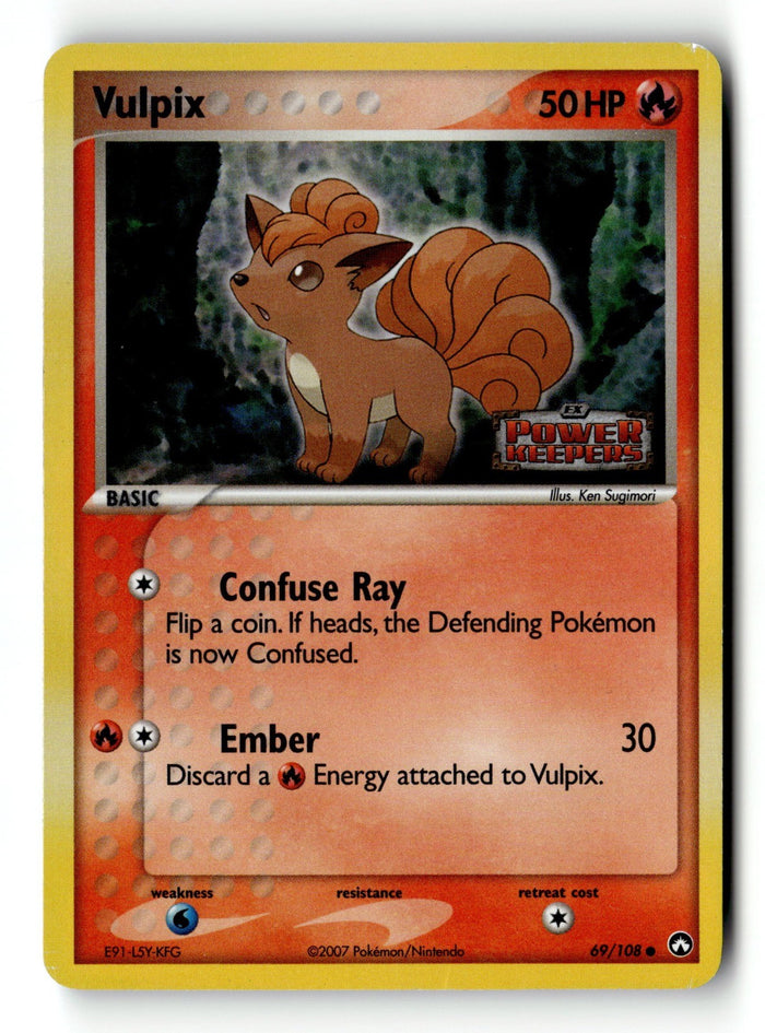 Pokemon Card Vulpix Reverse Holo LP Power Keepers 69/108