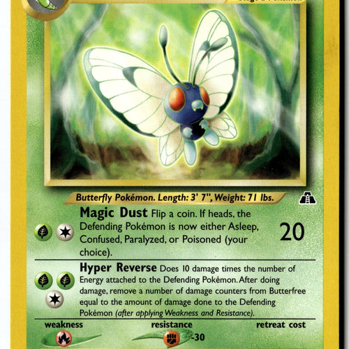 Pokemon Card Butterfree LP Neo Discovery Rare 19/75