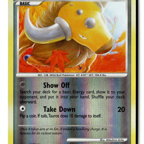 Pokemon Card Tauros Reverse Holo LP Platinum 98/127