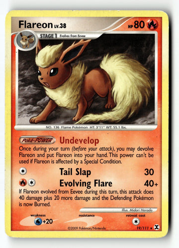 Pokemon Card Flareon LP Rising Rivals Rare 19/111