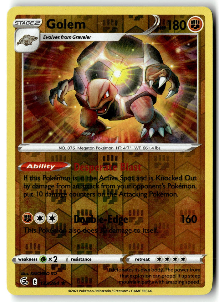 Pokemon Card Golem LP SWSH08: Fusion Strike Reverse Holo 137/264