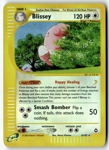 Pokemon Card Blissey LP Aquapolis Reverse Holo Rare 6/147