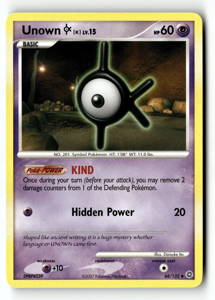 Pokemon Card Unown [K] LP Secret Wonders 68/132