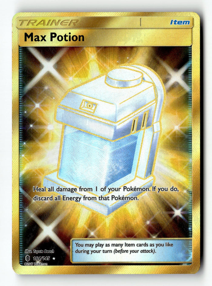 Pokemon Card Max Potion (Secret) Holo LP SM - Guardians Rising 164/145