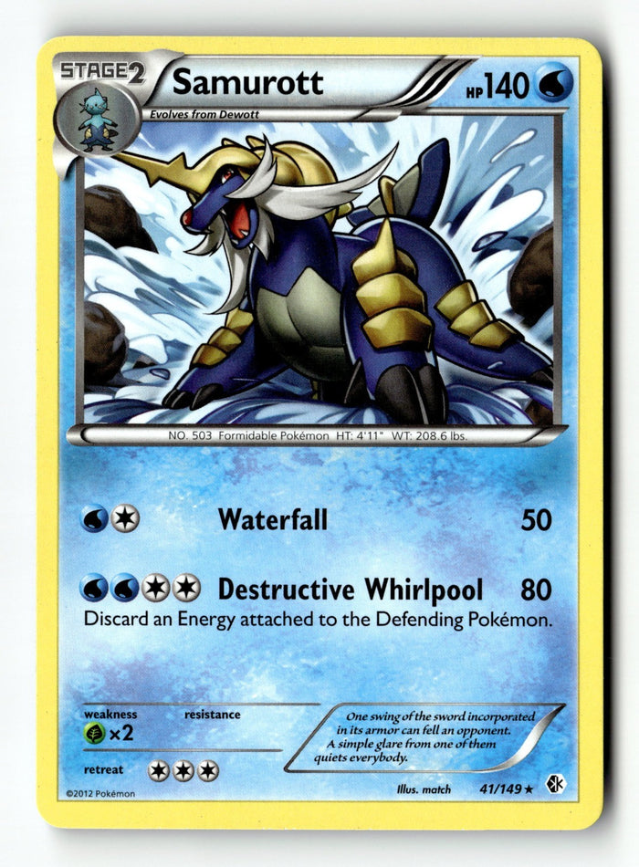 Pokemon Card Samurott - BW Boundaries Crossed LP Deck Exclusives 41/149