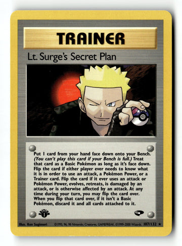 Pokemon Card Lt. Surge's Secret Plan LP Gym Challenge 1st Edition Rare 107/132
