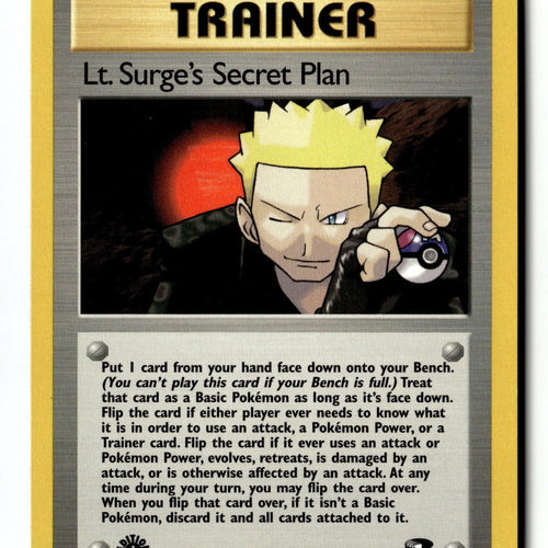 Pokemon Card Lt. Surge's Secret Plan LP Gym Challenge 1st Edition Rare 107/132