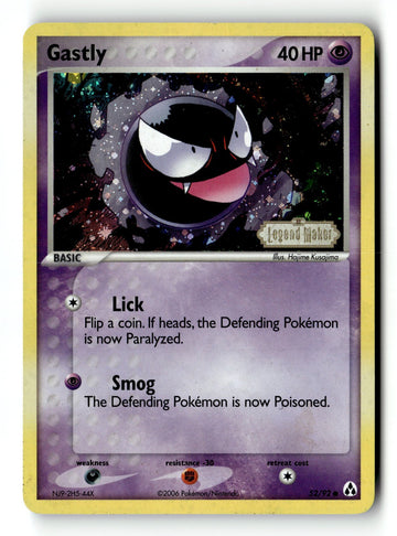 Pokemon Card Gastly LP Legend Maker Reverse Holo 52/92