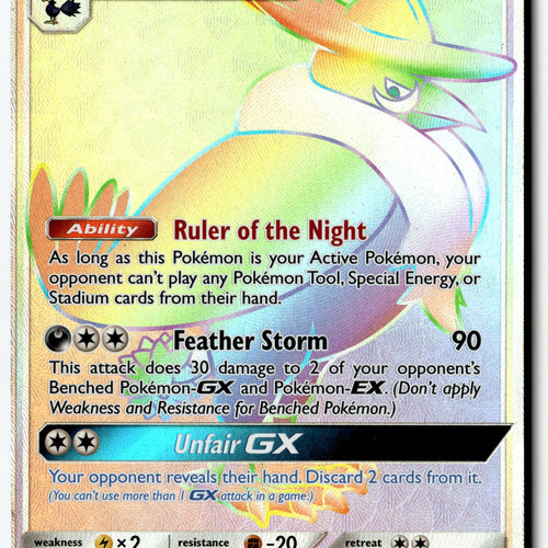Pokemon Card Honchkrow GX (Secret) LP SM - Unbroken Bonds Secret Rare 223/214