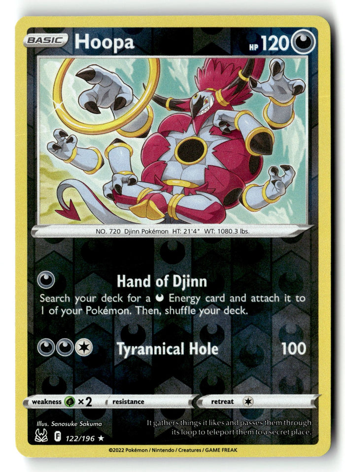 Pokemon Card Hoopa LP SWSH11: Lost Origin Reverse Holo Rare 122/196