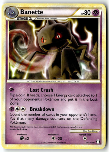 Pokemon Card Banette LP Triumphant Rare 14/102