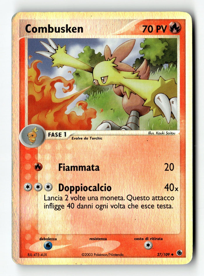 Pokemon Card Combusken - LP Ruby Sapphire Reverse Holo Uncommon 27/109 ITALIAN