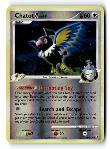 Pokemon Card Chatot G LP Supreme Victors Reverse Holo Uncommon 54