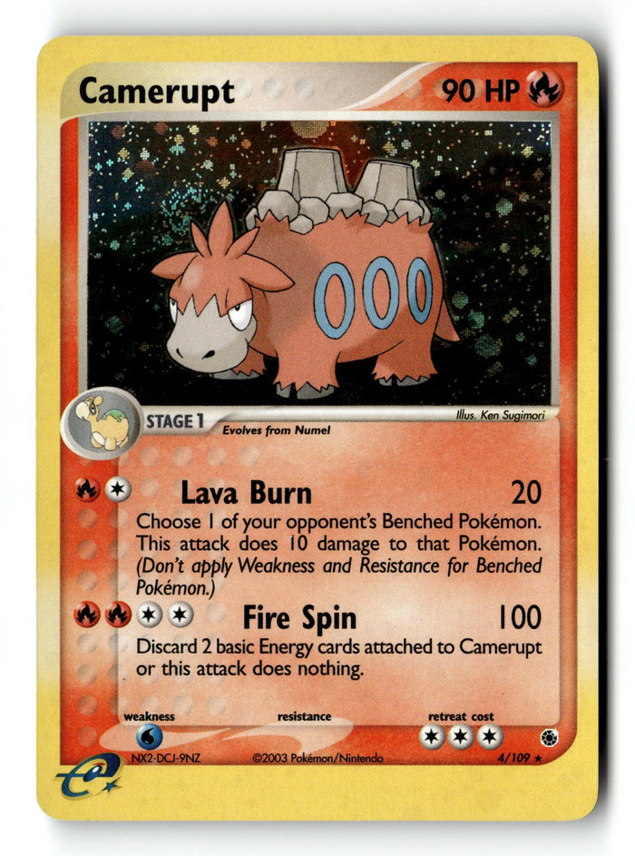 Pokemon Card Camerupt LP Ruby and Sapphire Holo Rare 4/109